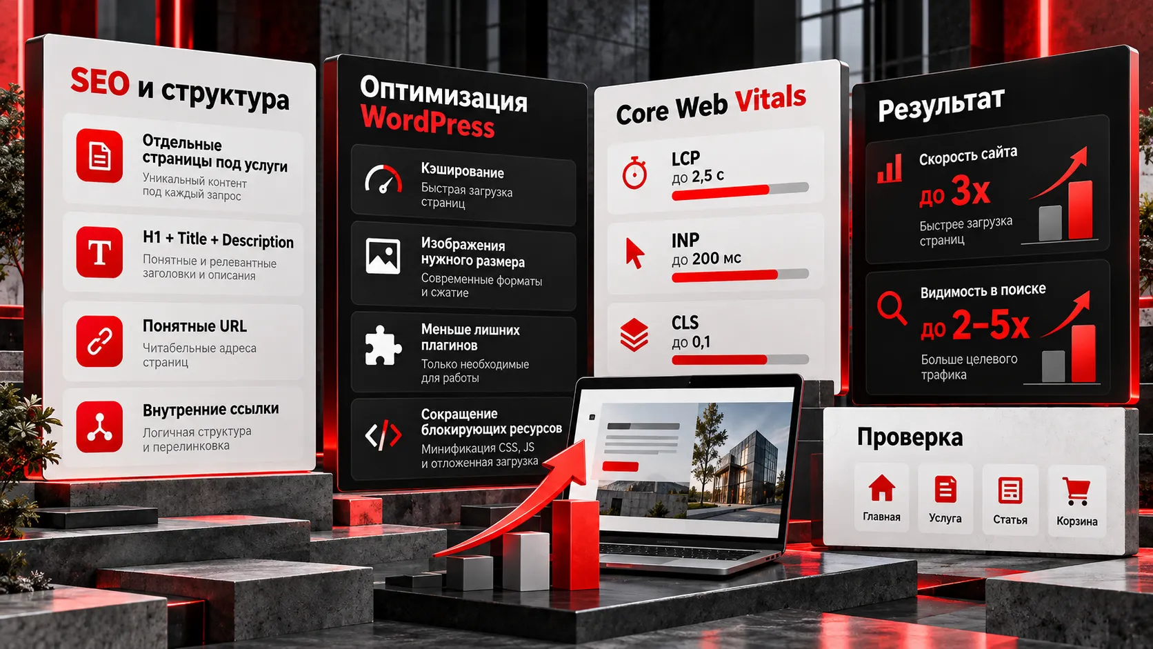 Как создать сайт на WordPress для бизнеса с хорошей производительностью, SEO и без переделки через год WordPress для бизнеса — SEO-структура, оптимизация скорости, Core Web Vitals и техническая подготовка сайта к росту