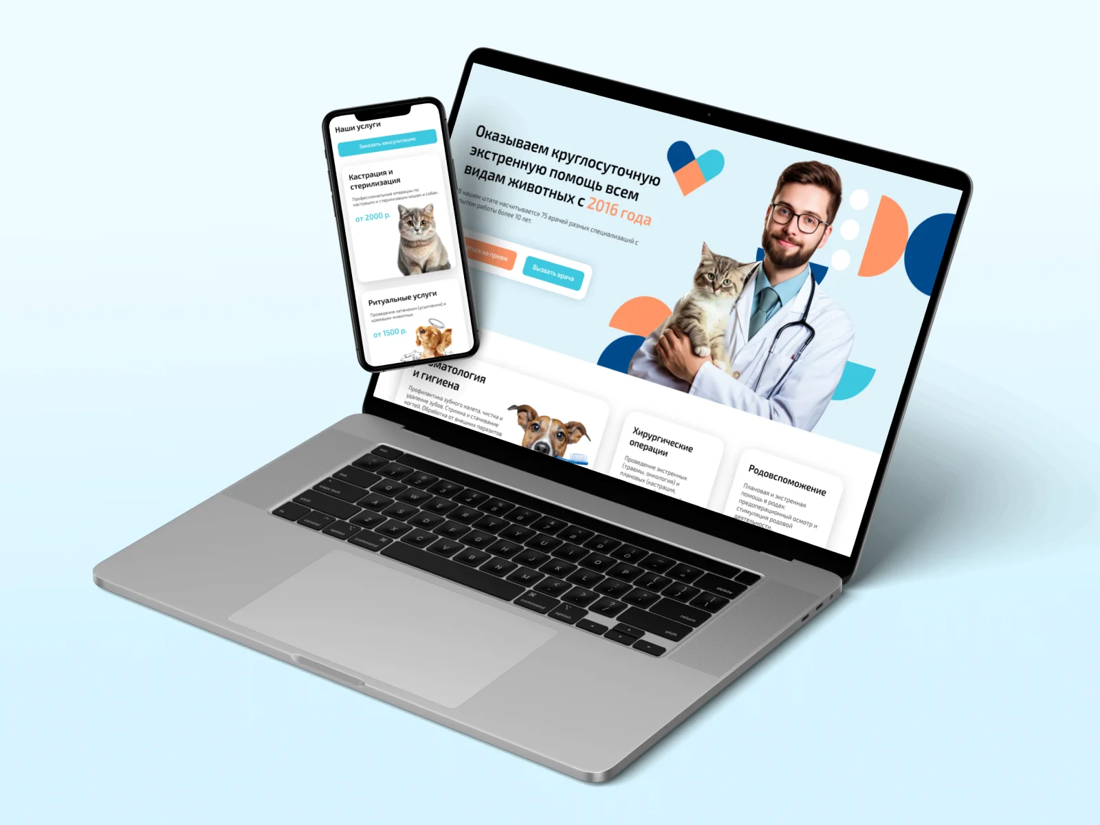 Результаты работы над созданием сайта для ветеринарной клиники Результаты работы над созданием сайта для ветеринарной клиники