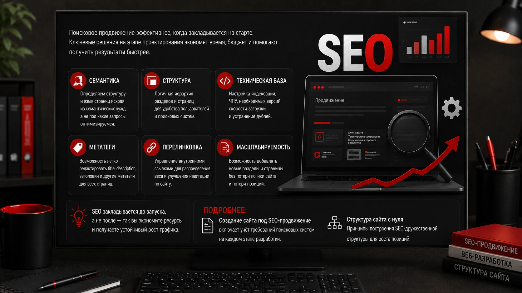 Как создать сайт с учетом SEO - что заложить в структуру и техническую основу до запуска SEO-требования до разработки сайта - семантика, структура, метатеги, перелинковка и масштабируемость