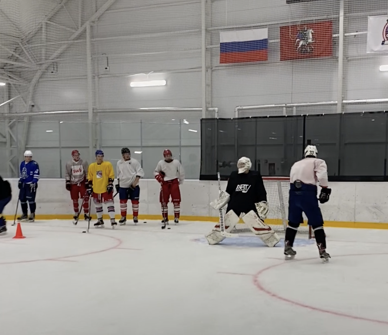 Съемка тренировки хоккеистов для рекламного ролика Съемка тренировки хоккеистов