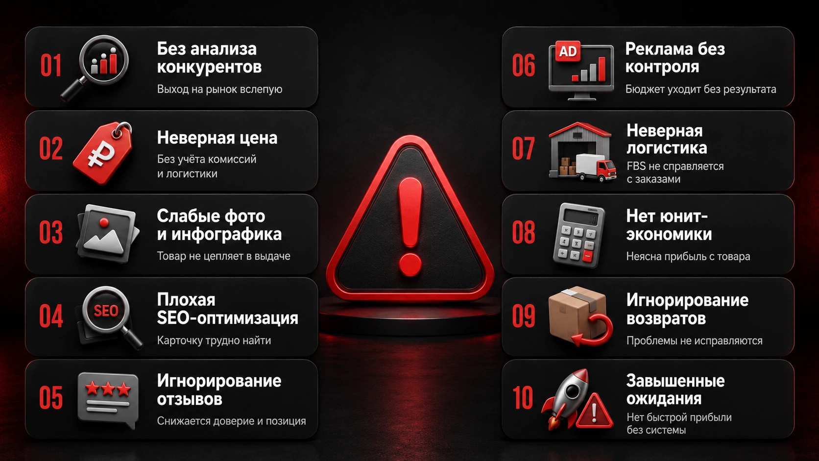 Ошибки при запуске продаж на Wildberries и Ozon Ошибки начинающих селлеров при запуске продаж на Wildberries и Ozon, снижающие рейтинг и прибыль товара