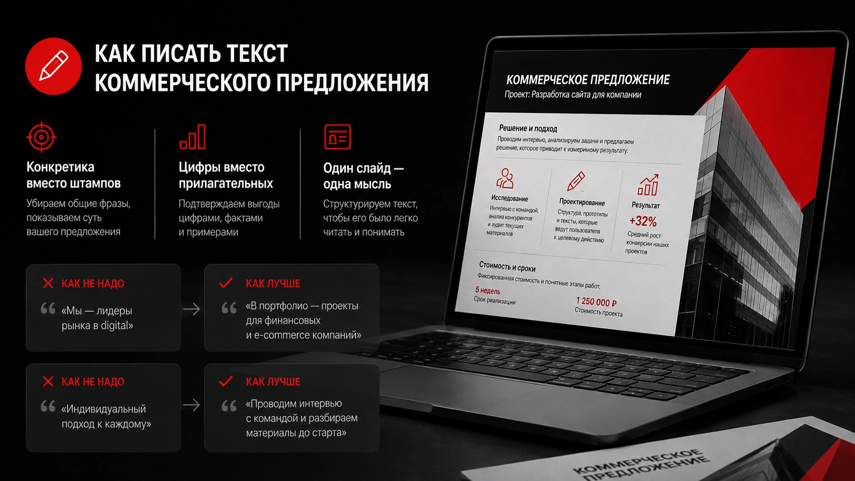 Как написать продающее коммерческое предложение с убедительным текстом и аргументами Текст коммерческого предложения с конкретикой, цифрами, выгодами клиента и примерами сильных формулировок