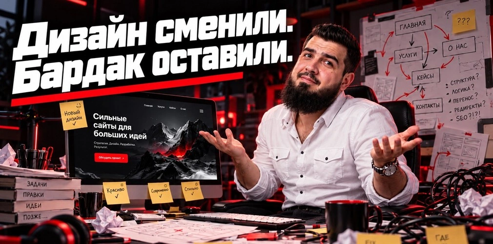 огда редизайн сайта лучше нового проекта — обновление дизайна без исправления структуры, логики и технических проблем