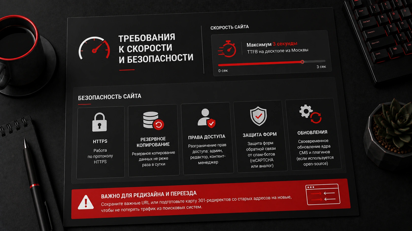 Как прописать скорость загрузки и безопасность в техническом задании на разработку сайта Требования к скорости и безопасности сайта в ТЗ - HTTPS, резервные копии, права доступа и защита форм