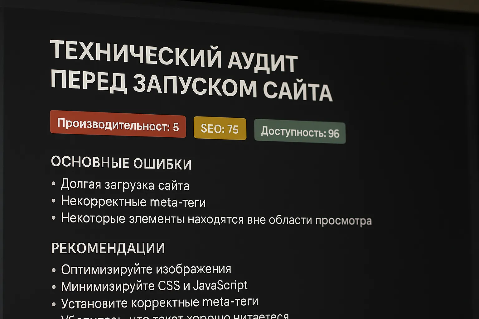 Технический аудит лендинга
