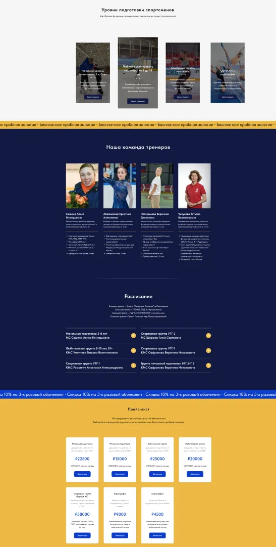 Результаты проекта по созданию сайта для спортивной школы Брайс Результаты проекта по созданию сайта для Брайс