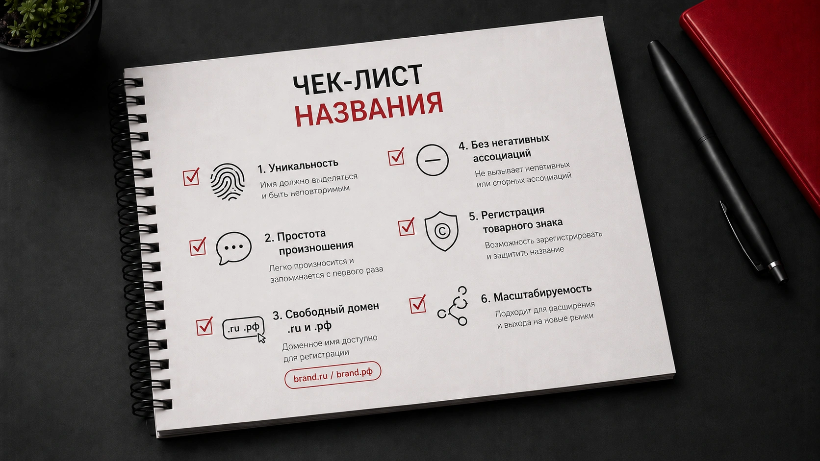Как выбрать название для компании - критерии качественного нейминга бренда Чек-лист хорошего названия бренда - уникальность, домен, простота и регистрация товарного знака