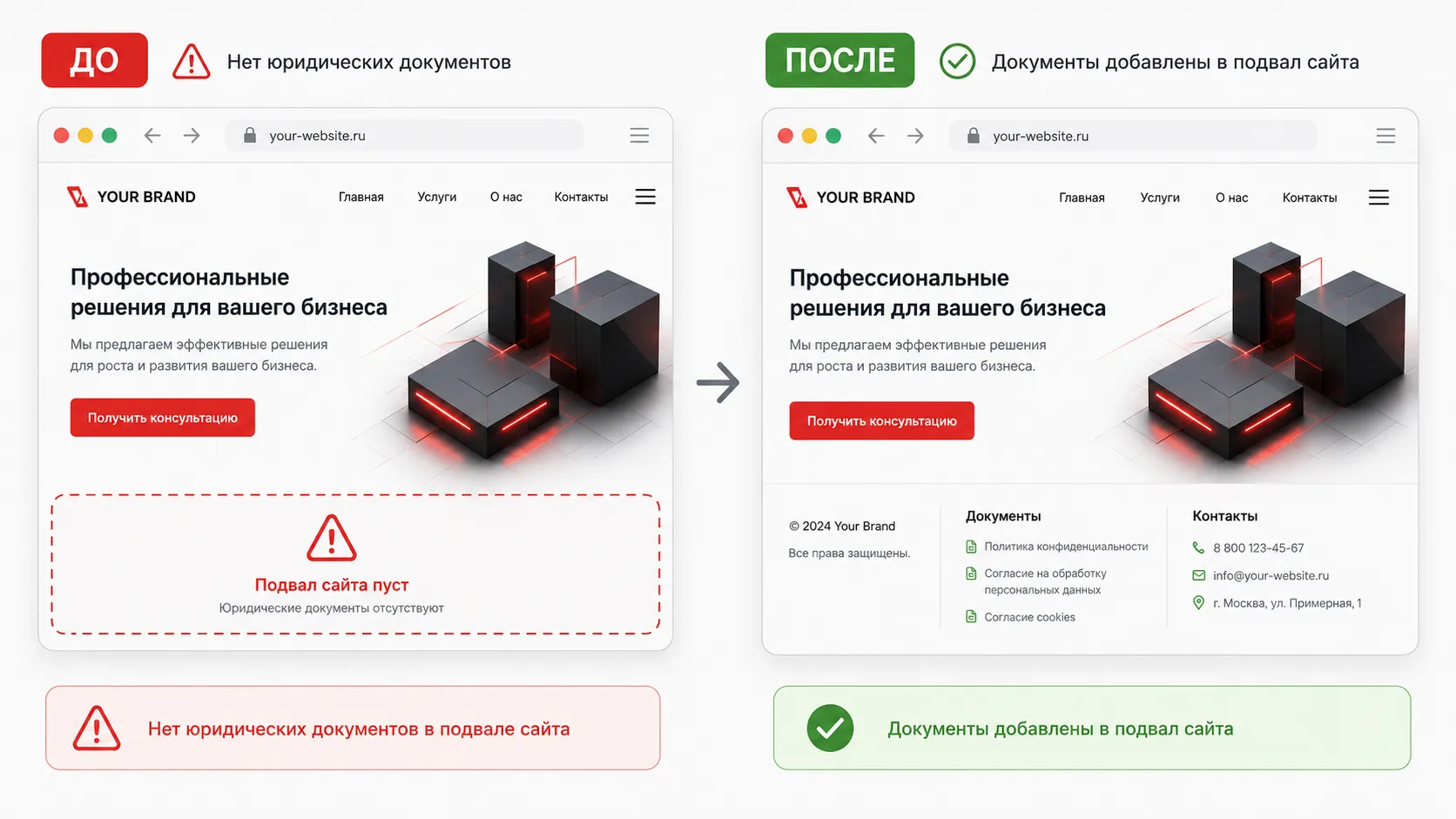 Необходимо опубликовать согласия о защите конфиденциальной информации