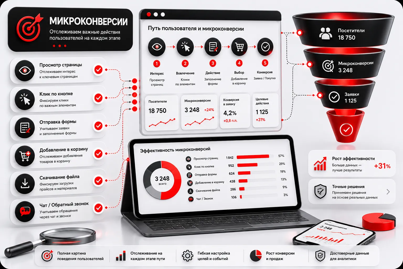 Анализируем эффективность каждого элемента на пути к покупке