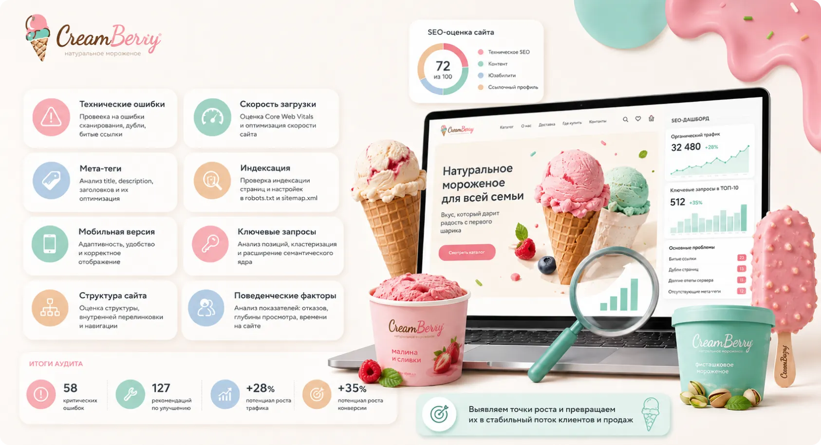 Проведем SEO-аудит сайта для выявления проблем Проведем тщательный SEO-аудит сайта
