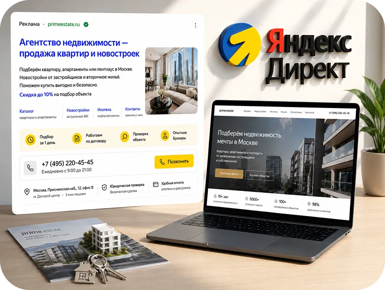Цена создания лендинга и рекламы Яндекс Директ