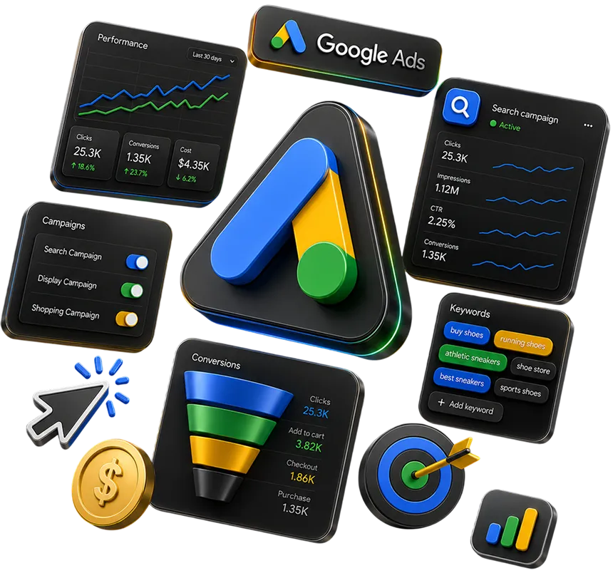 Заказать рекламу в Google Ads с настройкой и ведением