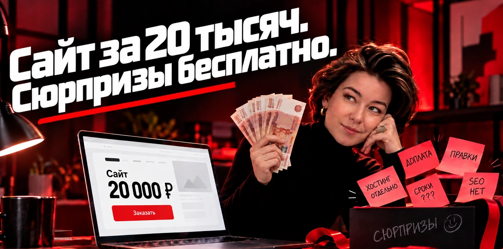 Сколько стоит разработка сайта в 2026 году — пример низкой цены и дополнительных расходов, которые влияют на итоговую стоимость проекта