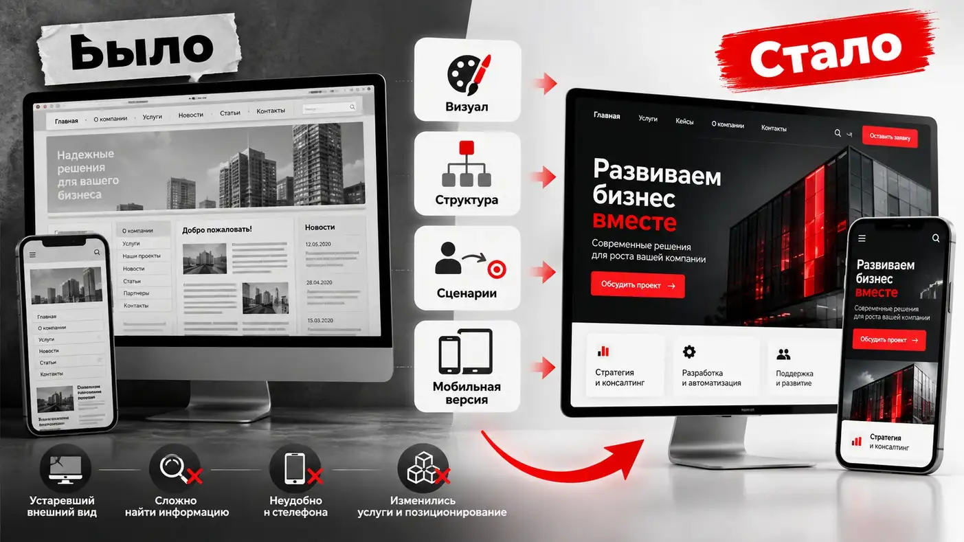 Что такое редизайн сайта и когда он нужен — сравнение старой и обновлённой версии, структуры, дизайна и мобильного интерфейса